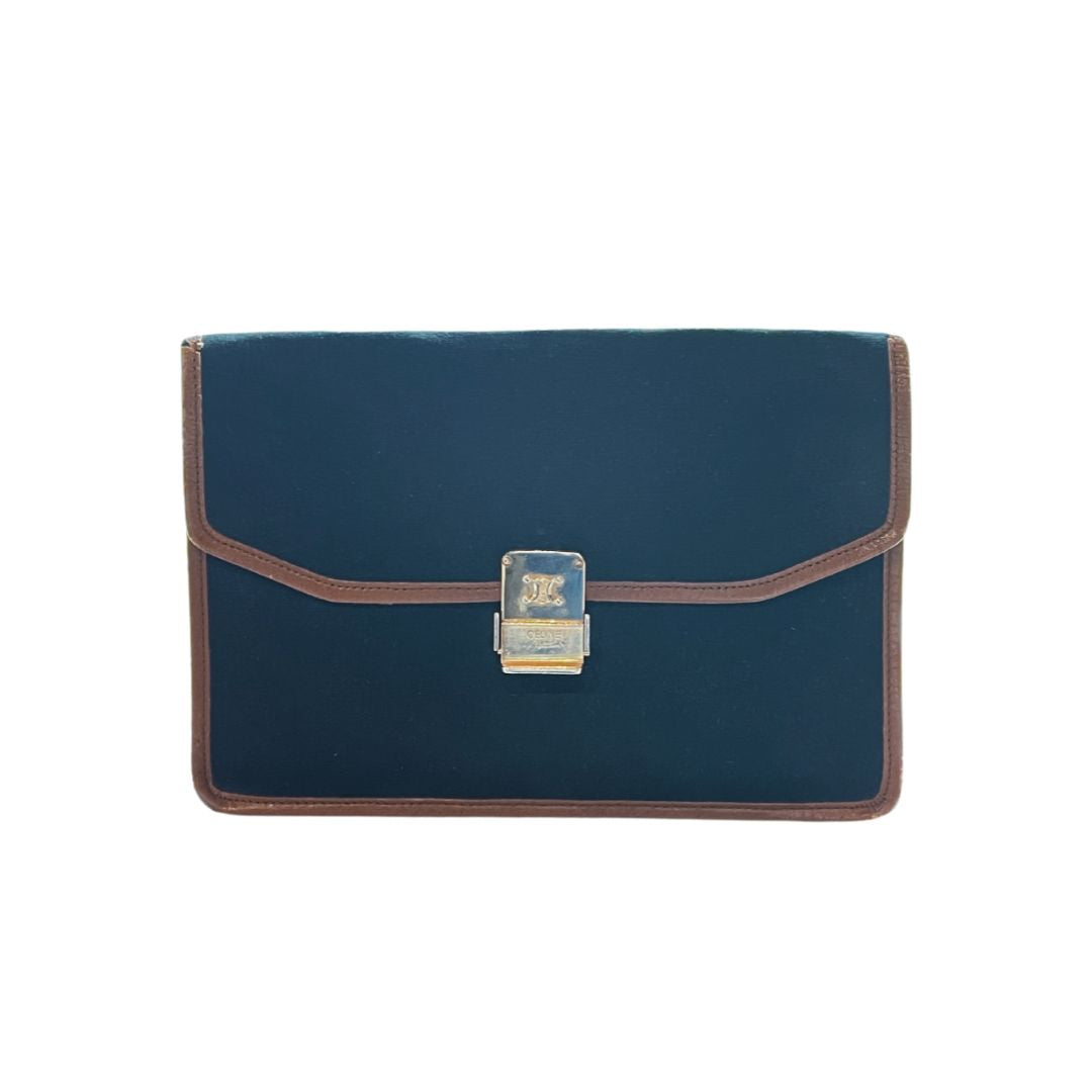 Clutch Céline loneta y piel